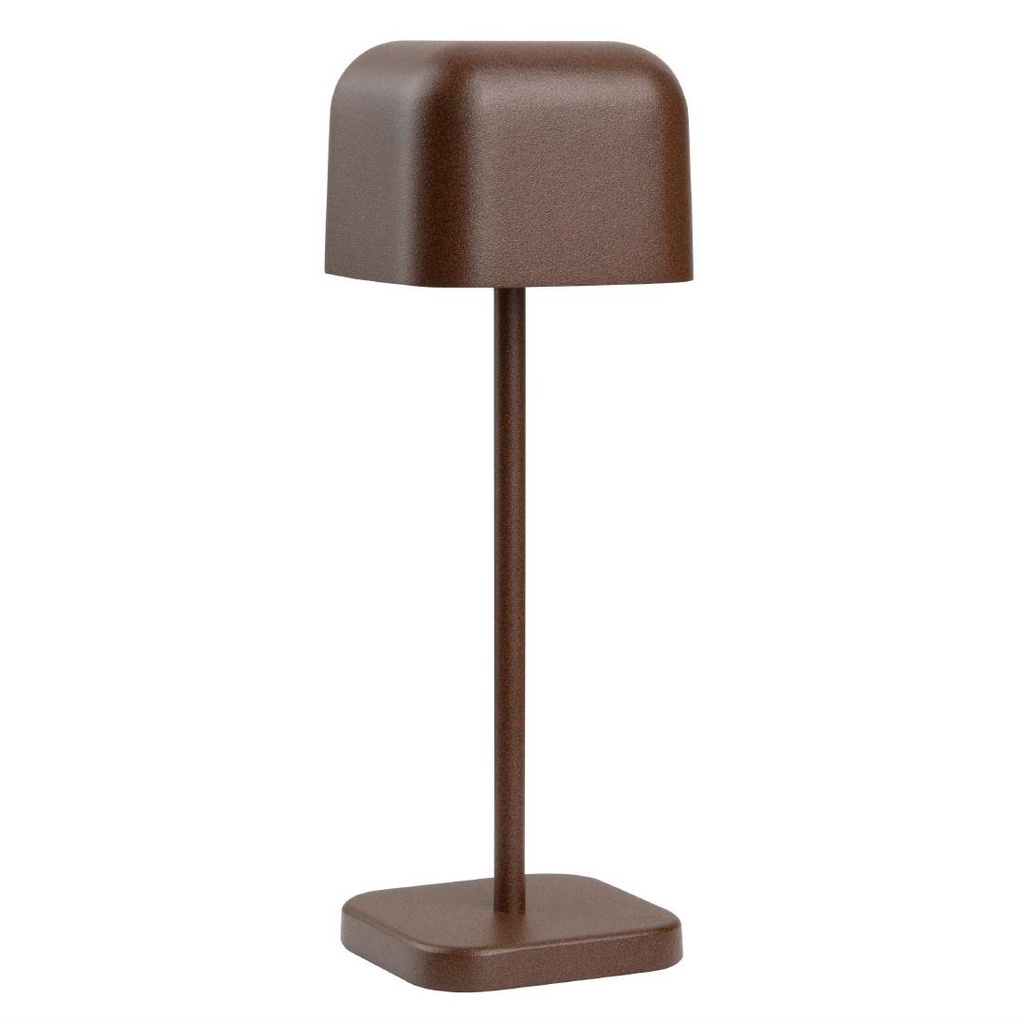 Olympia Lucca Tafellamp Vierkante Koepel Kastanje 200mm