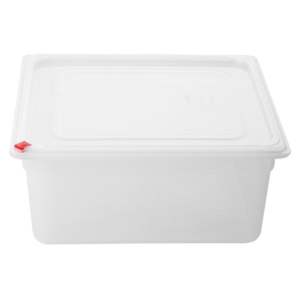 Hygiplas Click PP GN Container 2/3 met Deksel & 7 Kleur Clips 150mm 12Ltr (Set van 4)