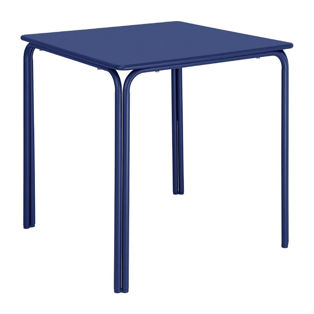 Bolero Adeline stalen vierkante tafel 700mm donker blauw