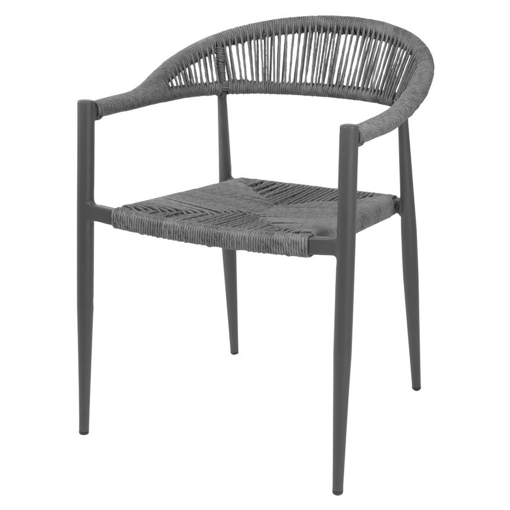 Bolero Eden PE gevlochten rattan outdoor armstoelen antraciet (4stuks)