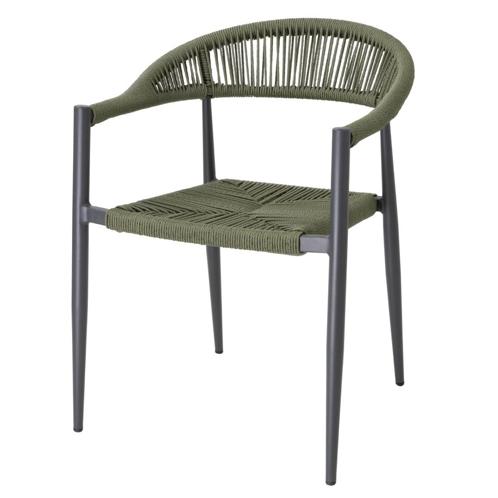 Bolero Eden PE gevlochten rattan outdoor armstoelen groen (4 stuks)