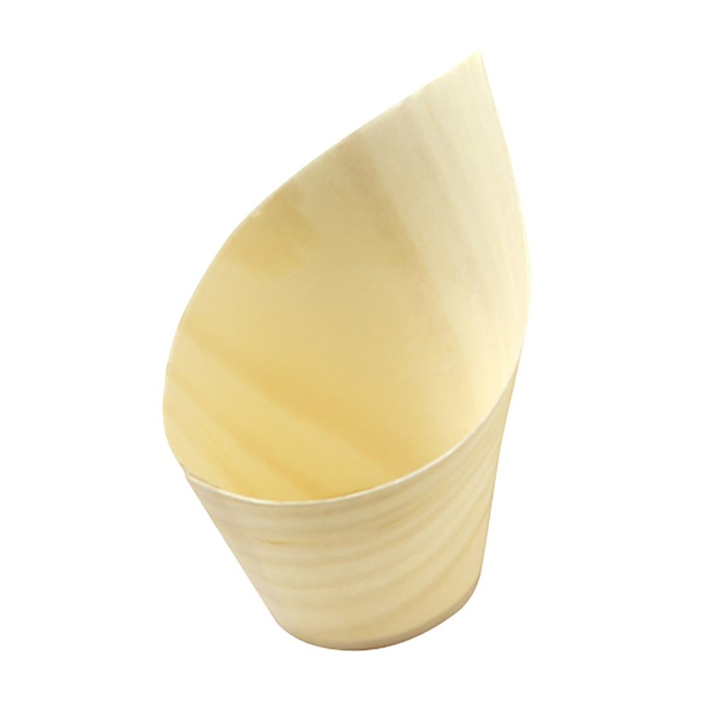 Sier Disposables Beker hout "schuin" 5cl. (FSC®) ø32 x h75/35mm (50 stuks)