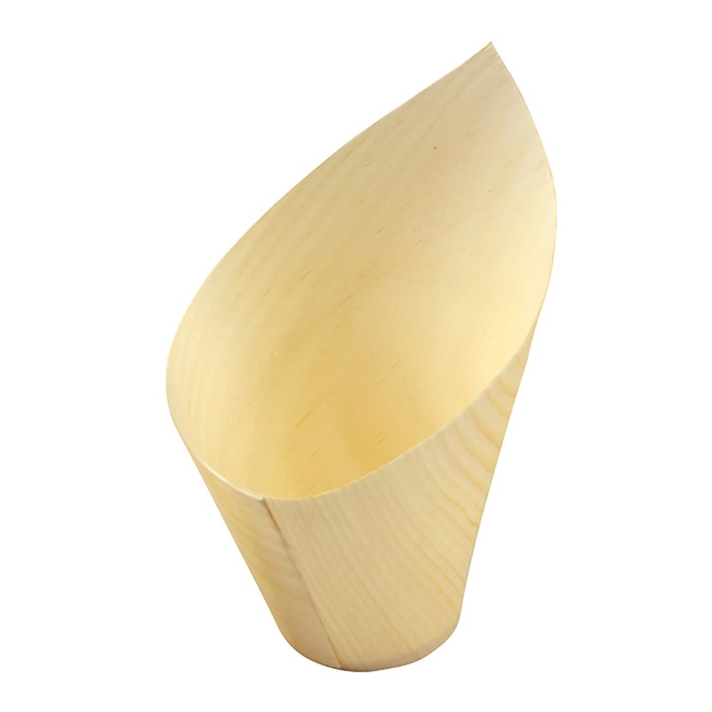 Sier Disposables Beker hout "schuin" 11cl. (FSC®) ø36 x h110/50mm (40 stuks)