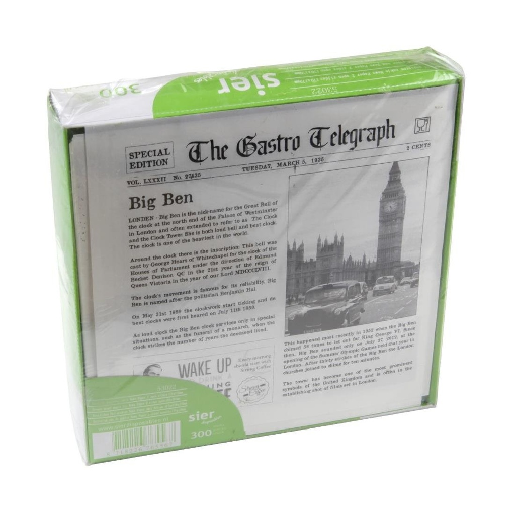 Sier Disposables vetvrij papieren zak 2 zijden open 170 x 170 mm (300 stuks)