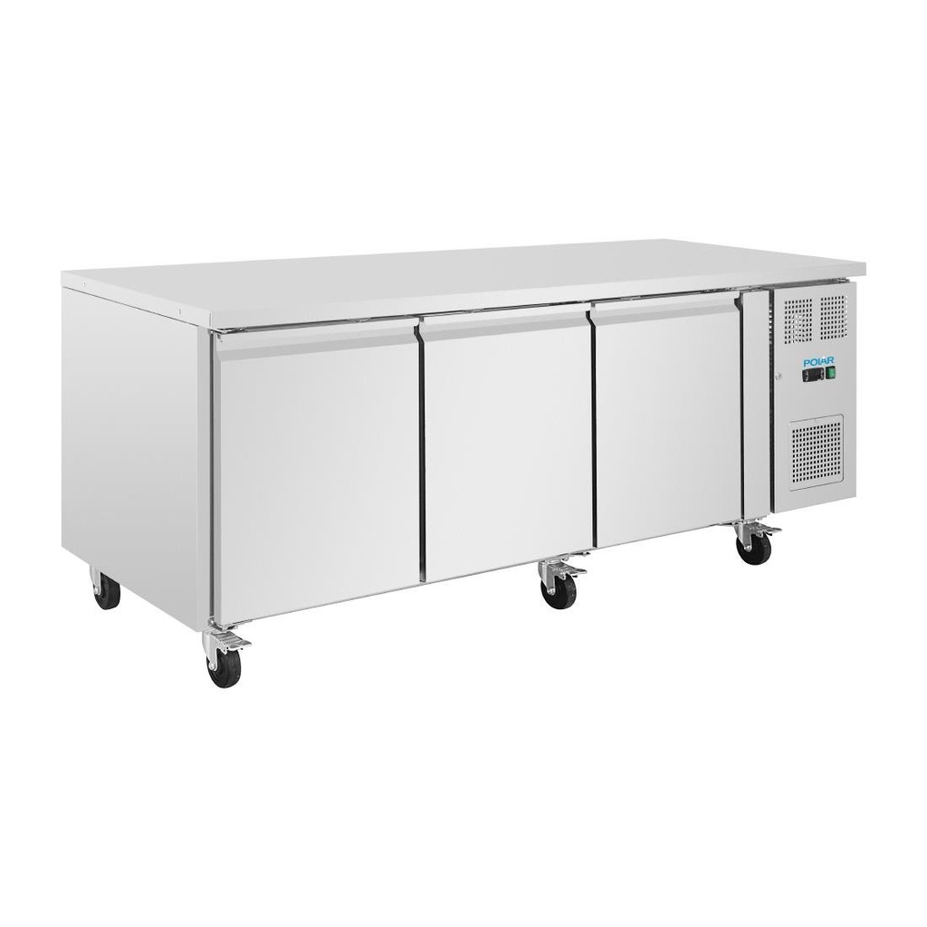 Polar U-serie 3-deurs counter met euronorm opslag 634Ltr
