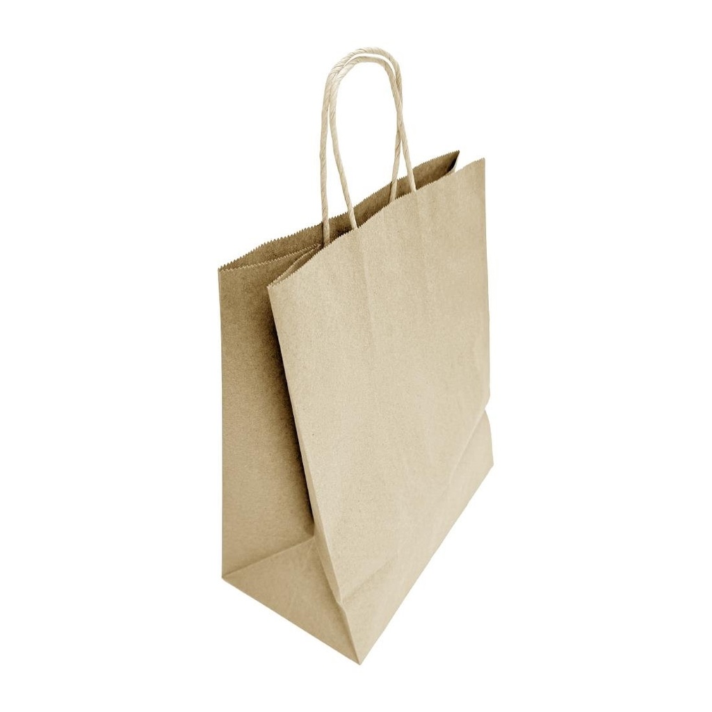 Fiesta Recycleerbare Twist Handle Bruine Papieren Tassen Groot (250 stuks)
