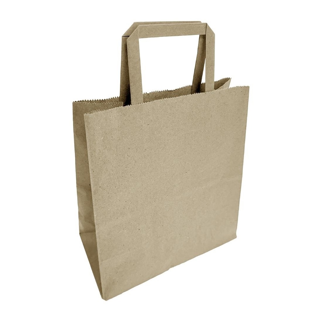 Fiesta Recycleerbare Platte Handvatten Bruine Papieren Tassen Medium (250 stuks)
