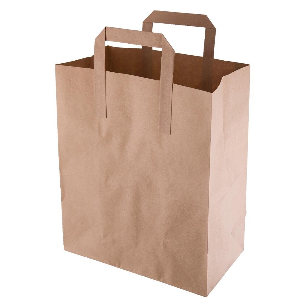 Fiesta Recycleerbare Platte Handvatten Bruine Papieren Tassen Medium (250 stuks)
