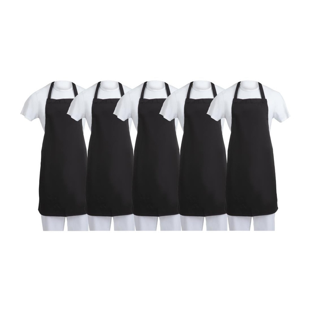 Whites halterschort zwart (5 stuks)