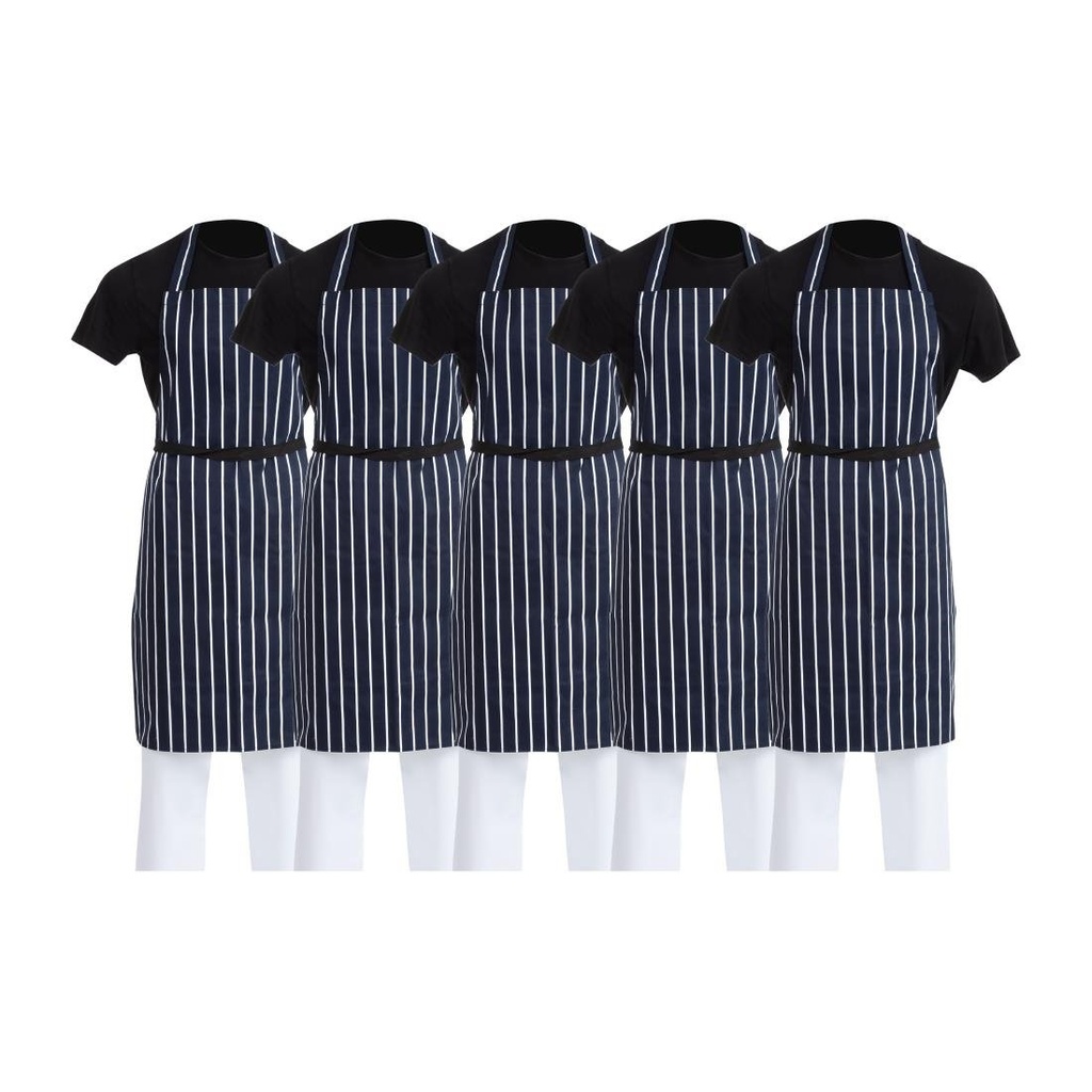 Whites Butchers gestreepte koksbuis blauw/wit (5 stuks)