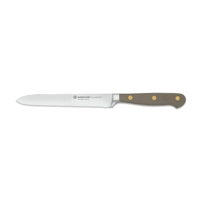 Worstmes 14 cm met golfsnede - Velvet Oyster - Wüsthof Classic