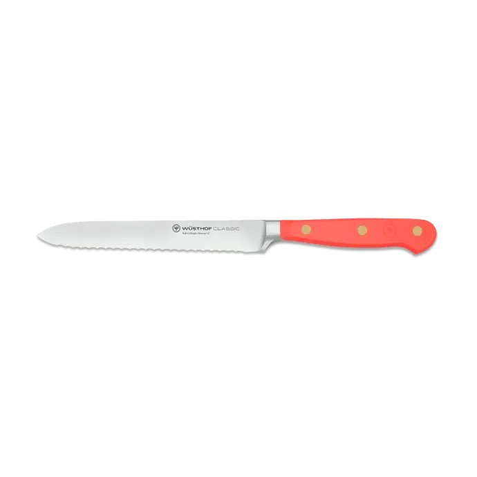 Worstmes 14 cm met golfsnede - Coral Peach - Wüsthof Classic