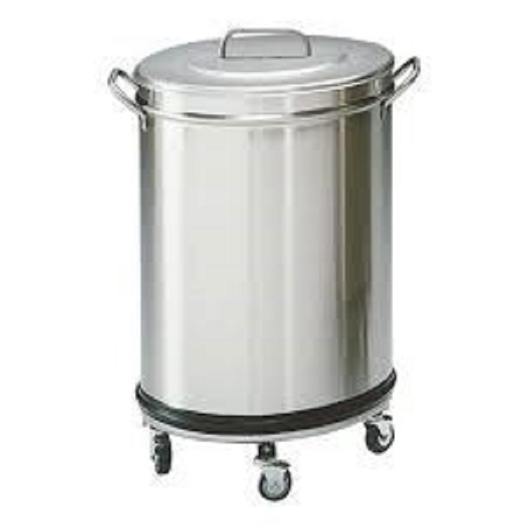 Afvalbak 75 liter met losse deksel, roestvrijstaal AISI 304