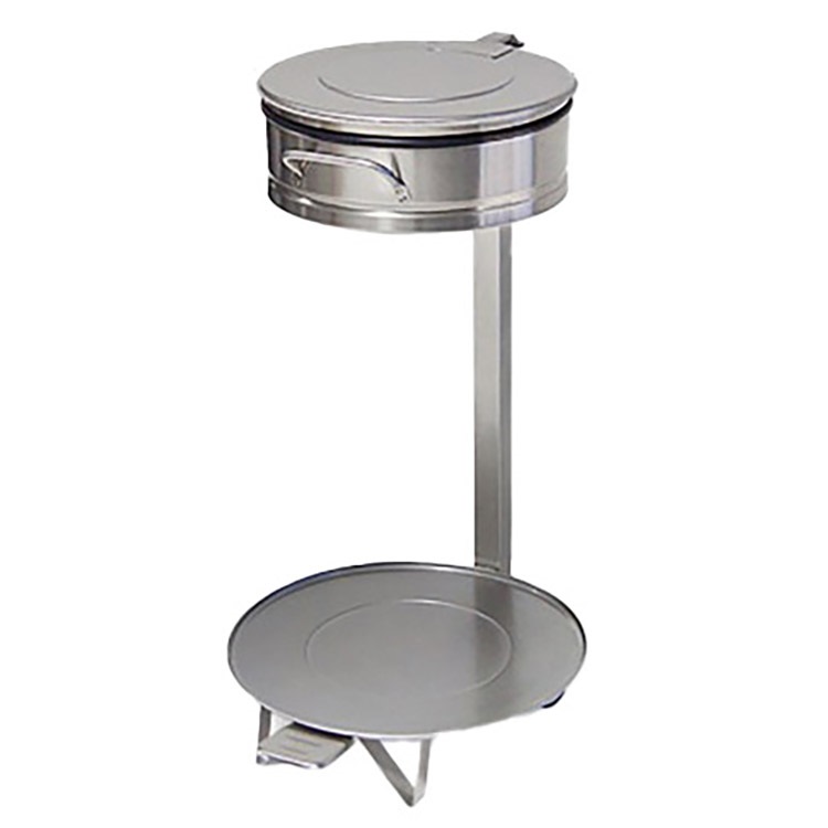 Afvalzakhouder met pedaalbediening, roestvrijstaal AISI 304