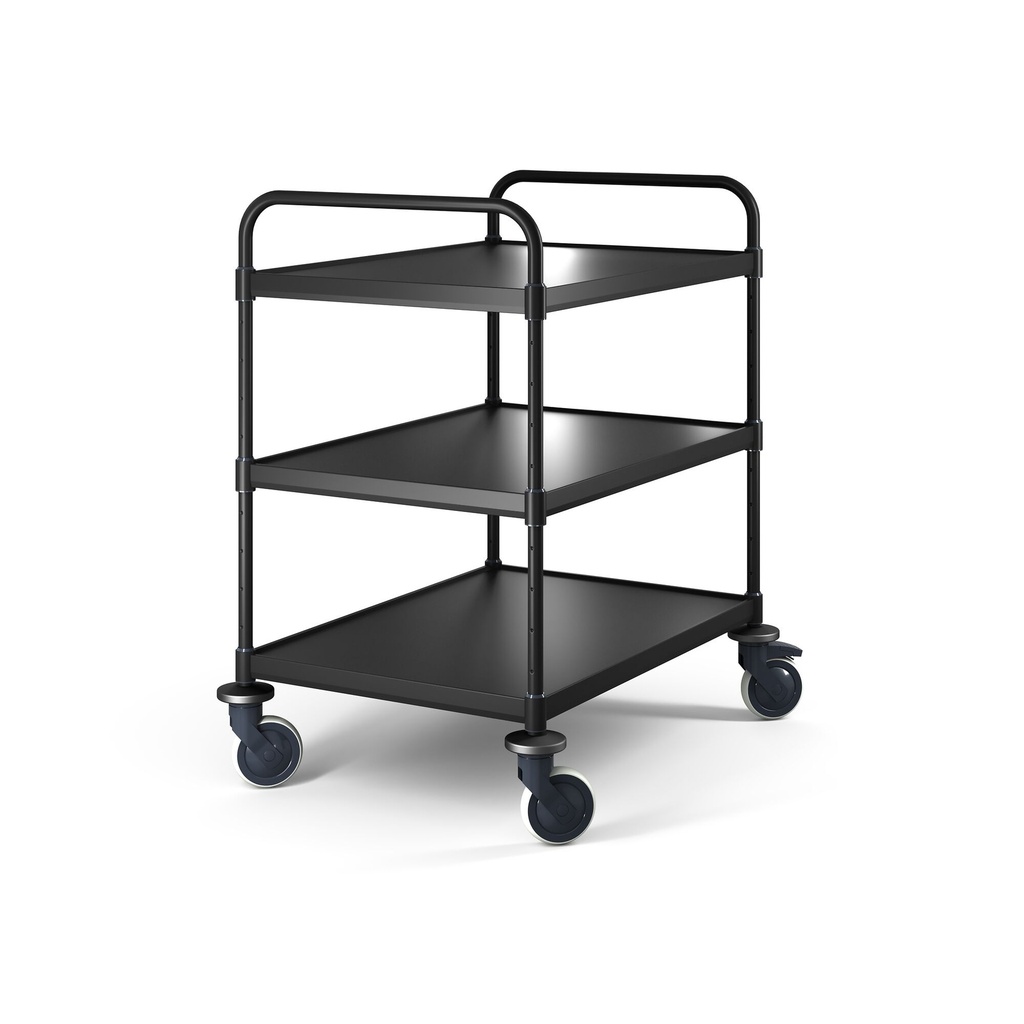 Hupfer serveerwagen VarioCart 3 shapen 800×600 mm, zwarte VC 8x6/3 Black M
