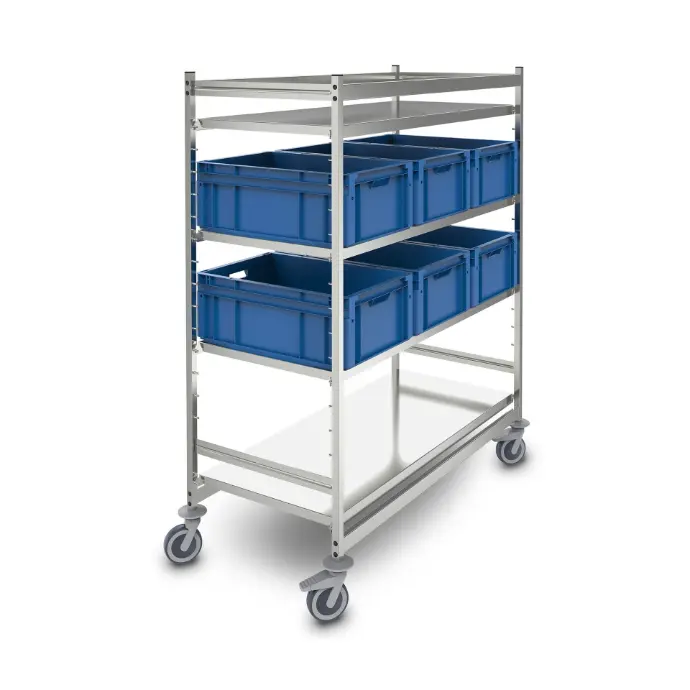 Hupfer Stelling-transportwagen voor eurobakken RTW/S EB 1300×600×1650 mm