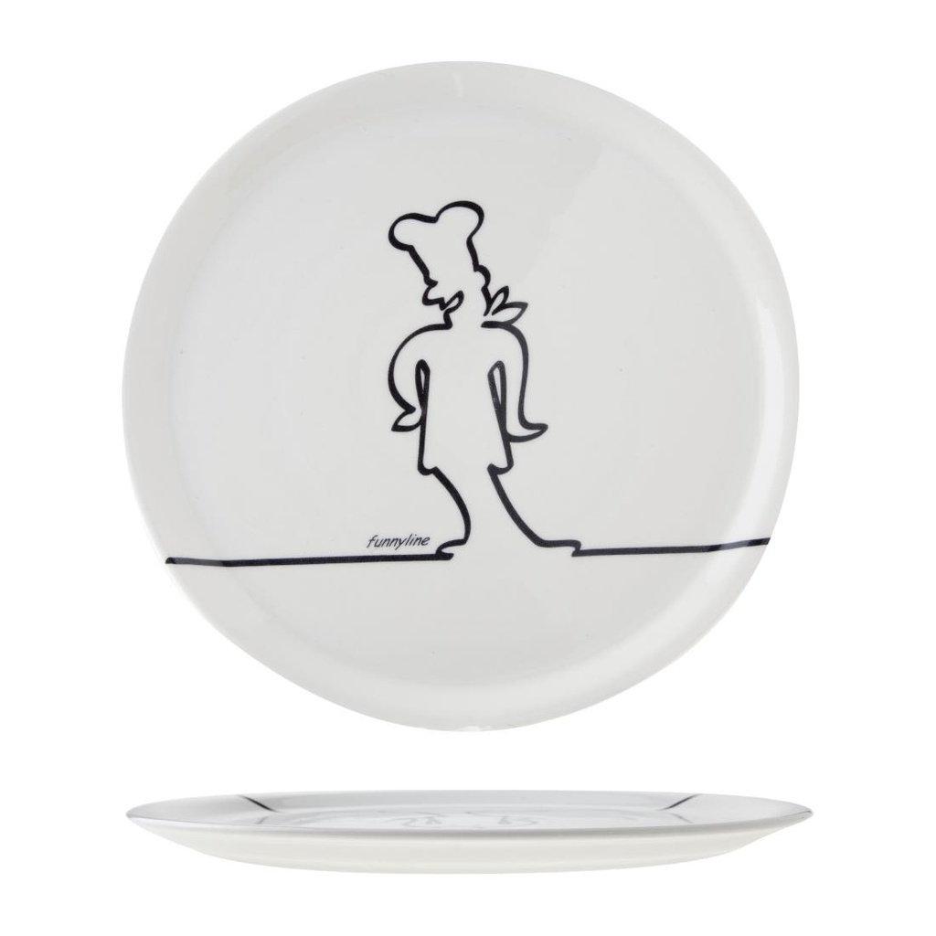 Pizza bord 31cm Wit Funnyline Black