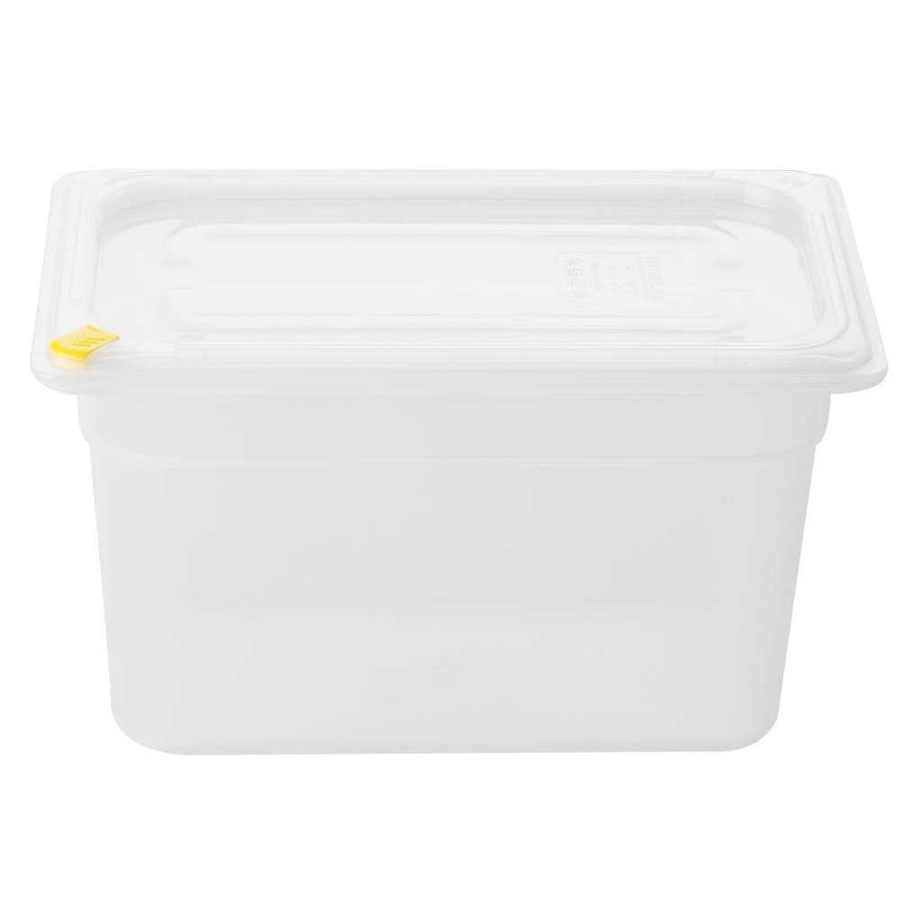 Hygiplas Click PP GN-bak 1/4 met deksel & 7 kleurclips 150 mm 3,7 liter (set van 4)