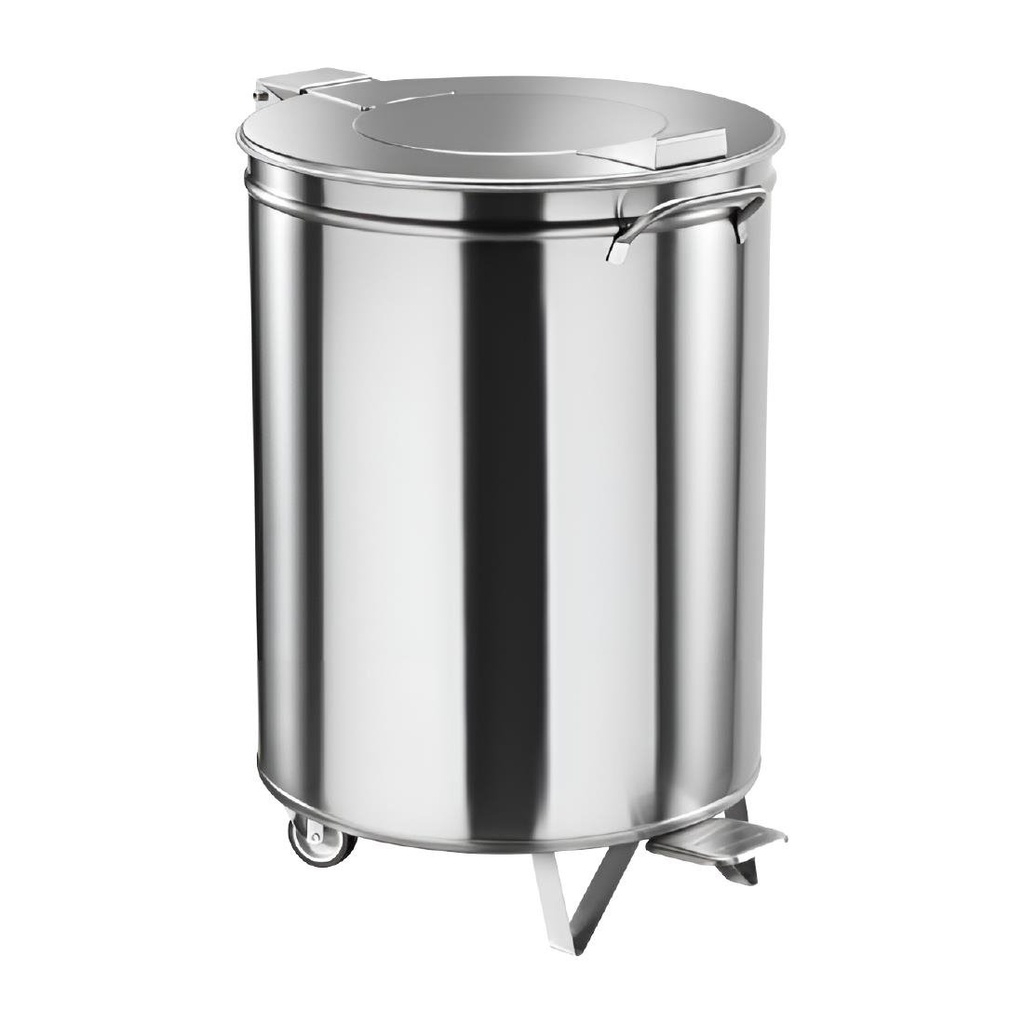 Gastro M RVS Pedaalemmer met Wielen 50Ltr