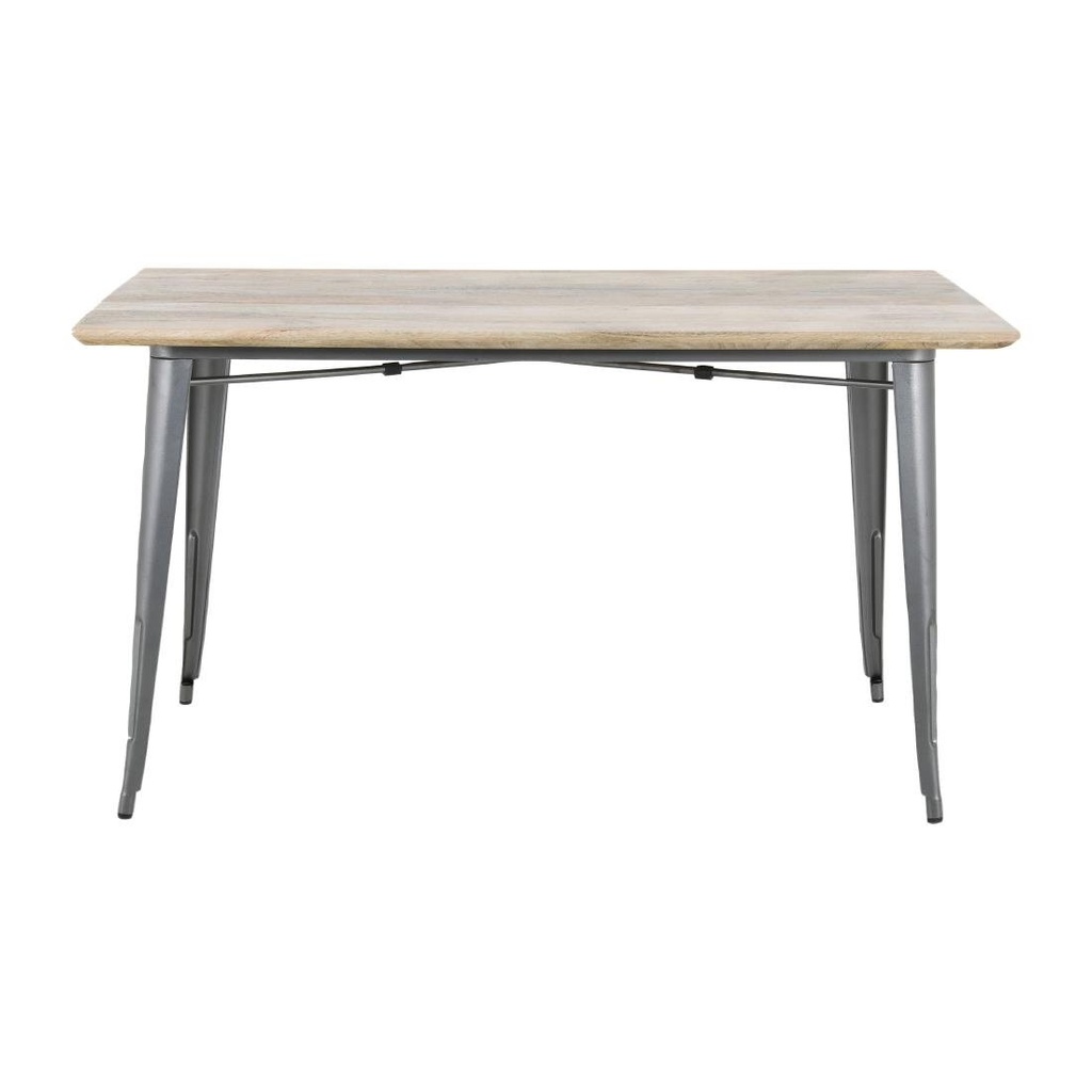 Bolero Bistro Eettafel Met Mangohouten Blad En Donkergrijze Poot 1450mm