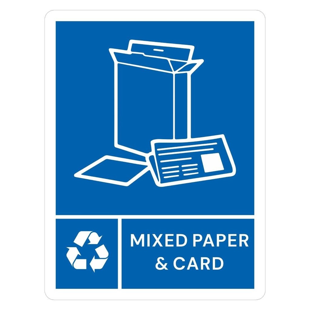 Jantex Slim Bin Label - Gemengd Papier & Karton