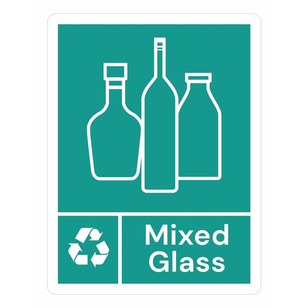 Jantex Slim Bin Label - Gemengd glas