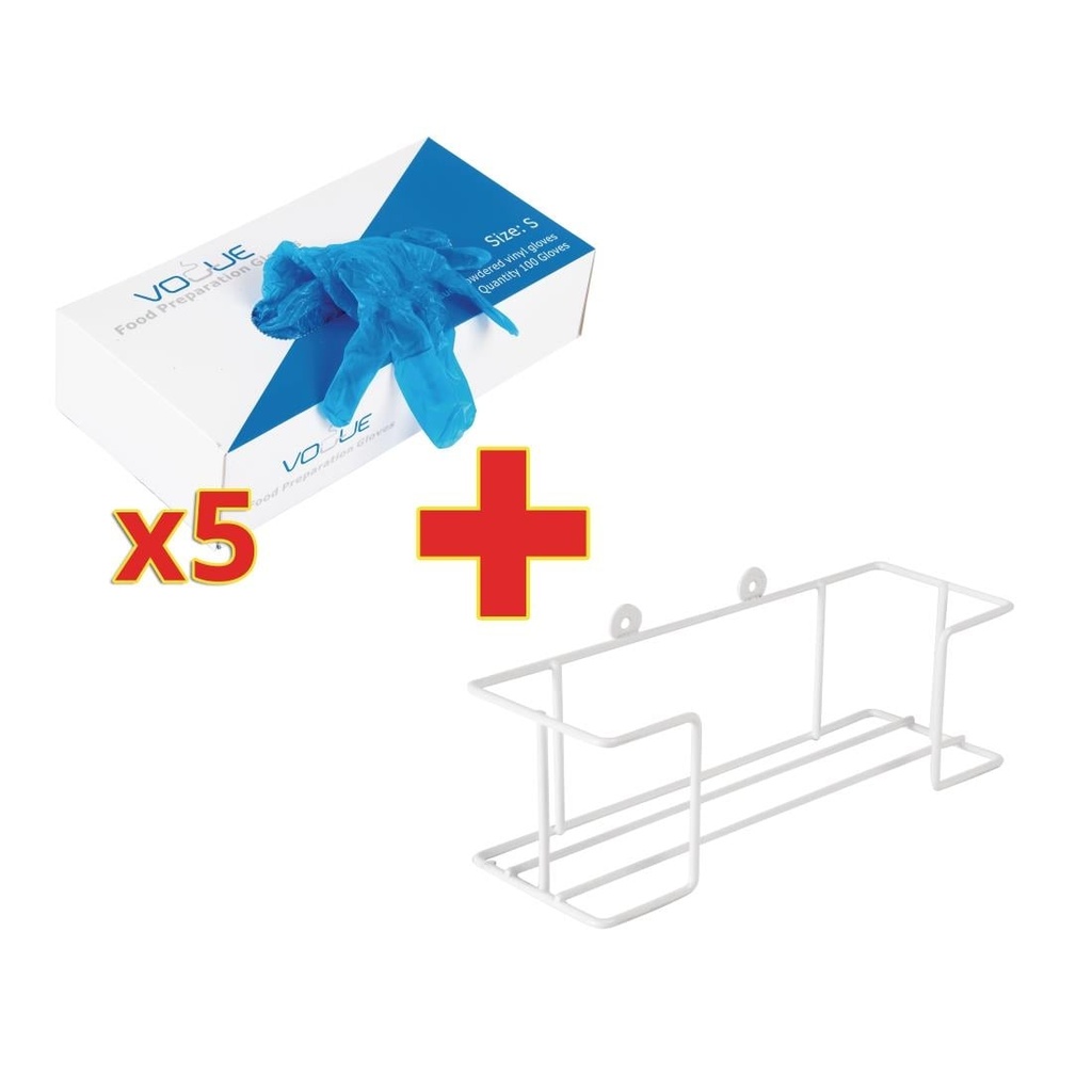 BULKVOORDEEL Vinyl handschoenen gepoederd M + GRATIS houder (500 stuks)