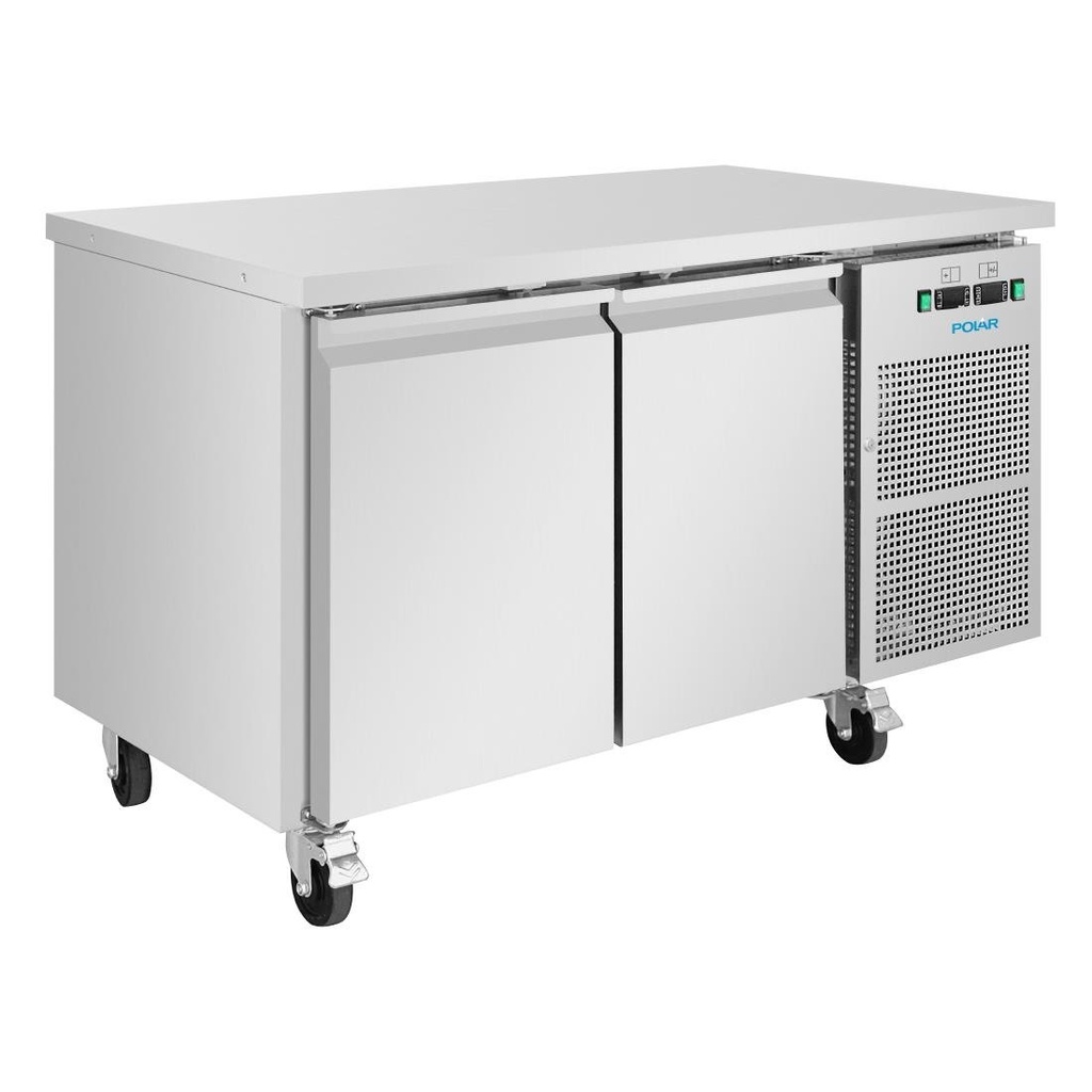 Polar U-Serie Koel-Vrieswerkbank Met 2 Deuren 124Ltr