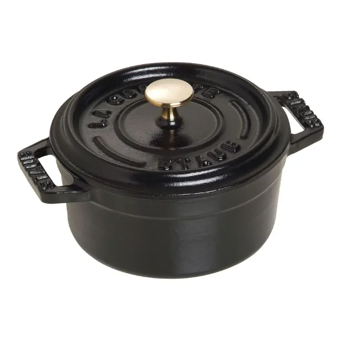 Staub La Cocotte Mini braadpan 10 cm / 250 ml, Rond, Zwart