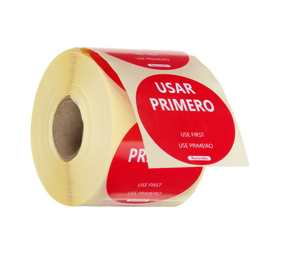 HENDI Voedselveiligheidsstickers, multifunctioneel, eenvoudig verwijderbaar, “EERST GEBRUIKEN” 850893