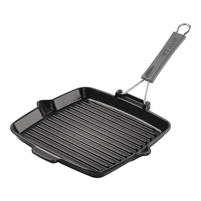 Staub Grill Pans Grillpan met schenktuit 24 cm, Zwart
