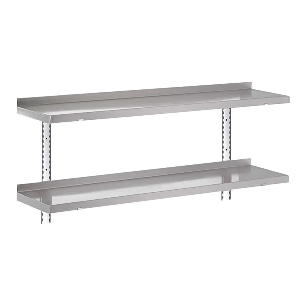 Gastro-M complete wandplankenset 2 niveaus 100x40cm - volledige montageset (excl. schroeven)