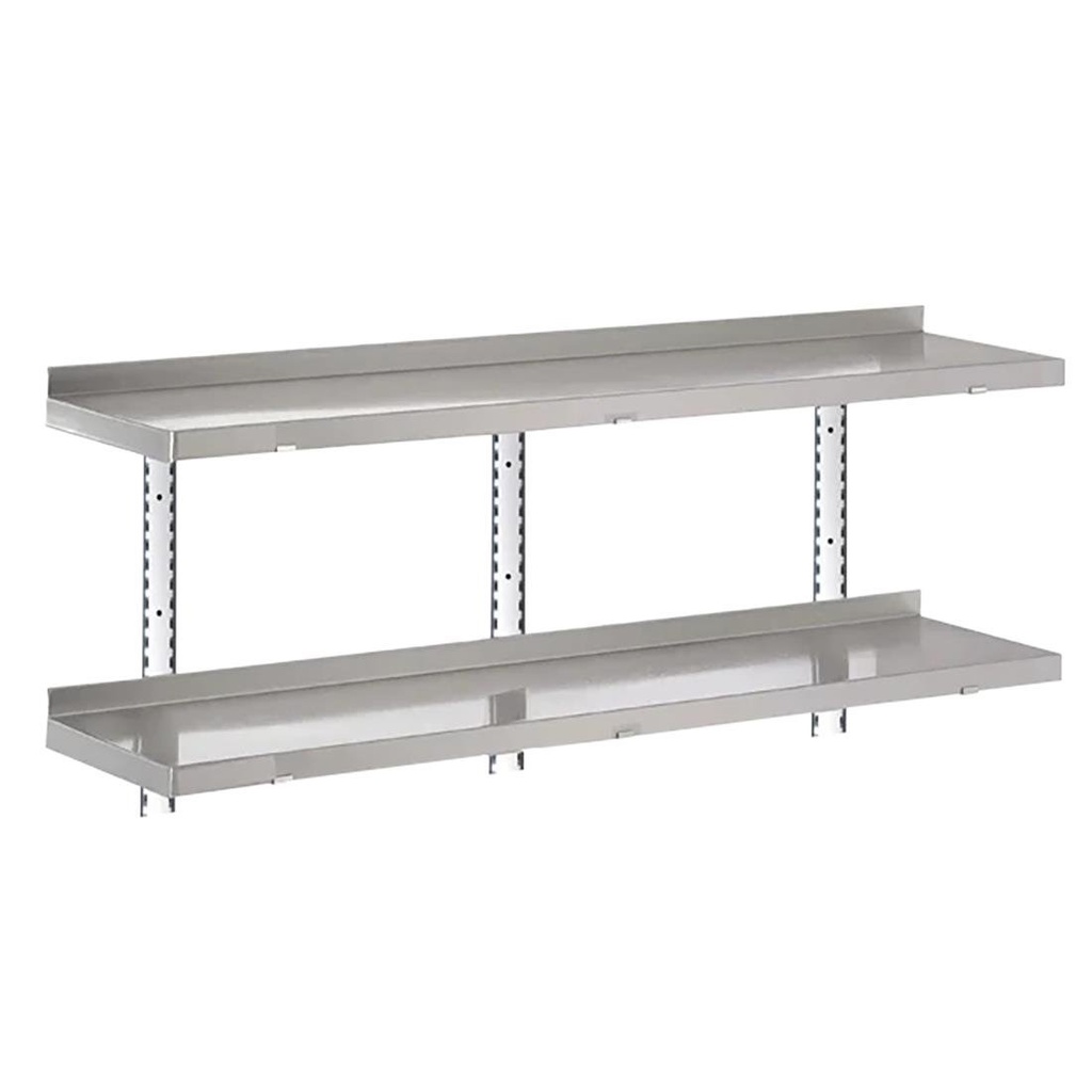 Gastro-M complete legbordenset 2 niveaus 140x40cm - volledige montageset (excl. schroeven)