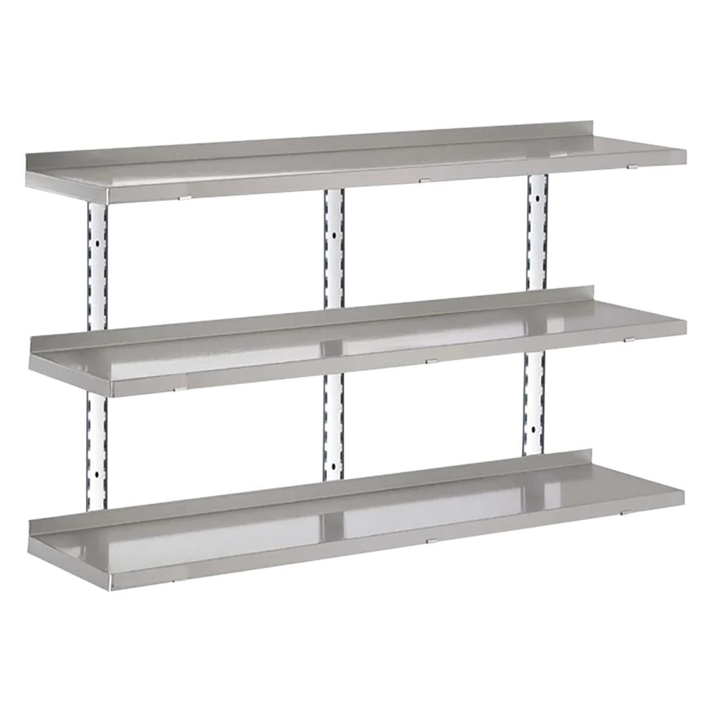 Gastro-M Compleet wandrek met 3 niveaus 160x40cm - volledige montageset (excl. schroeven)
