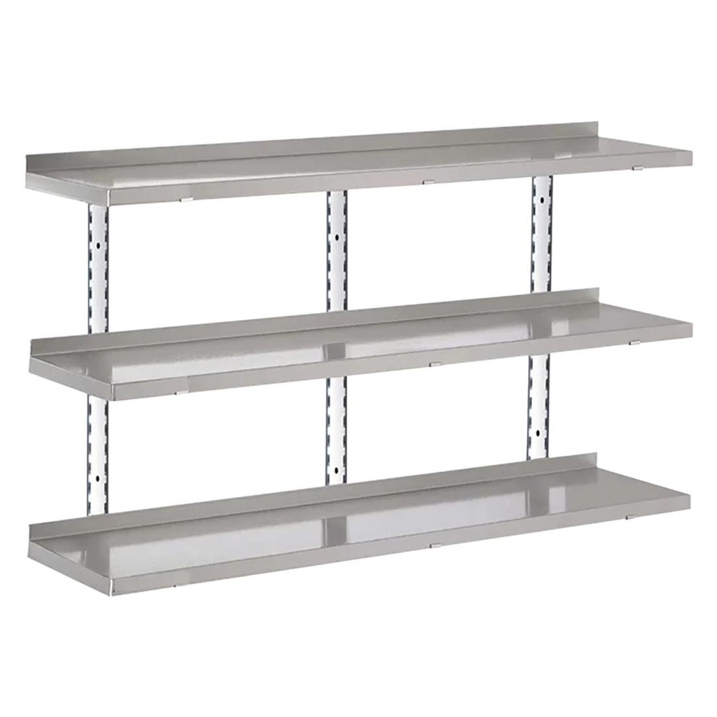 Gastro-M Compleet wandrek met 3 niveaus 160x40cm - volledige montageset (excl. schroeven)