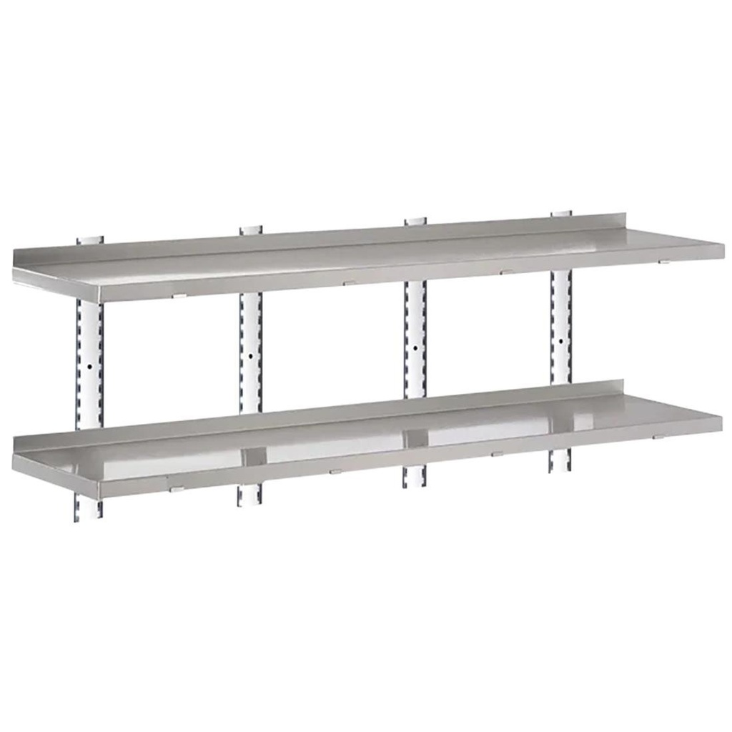 Gastro-M Complete wandplankenset 2 niveaus 200x40cm - volledige montageset (excl. schroeven)