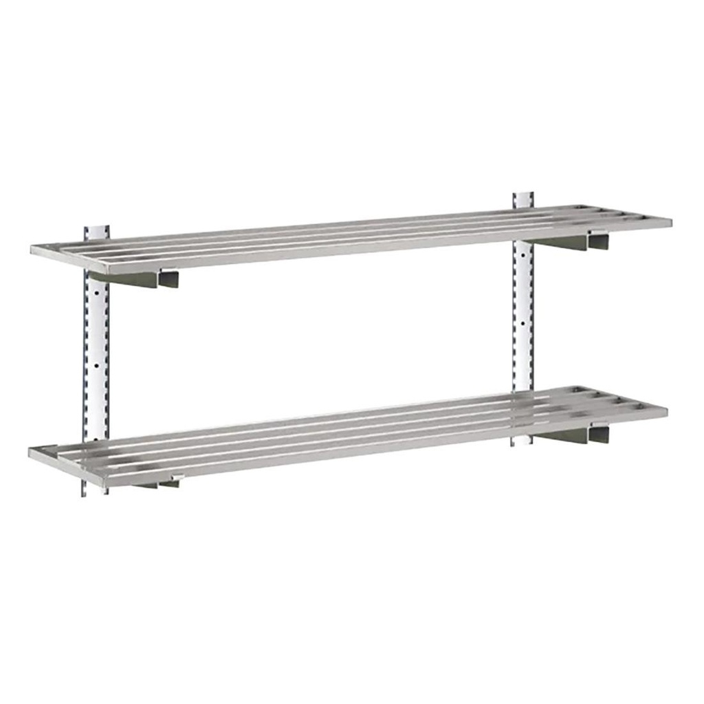 Gastro-M complete wandplankset 2 niveaus 100x40cm - volledige montageset (excl. schroeven)