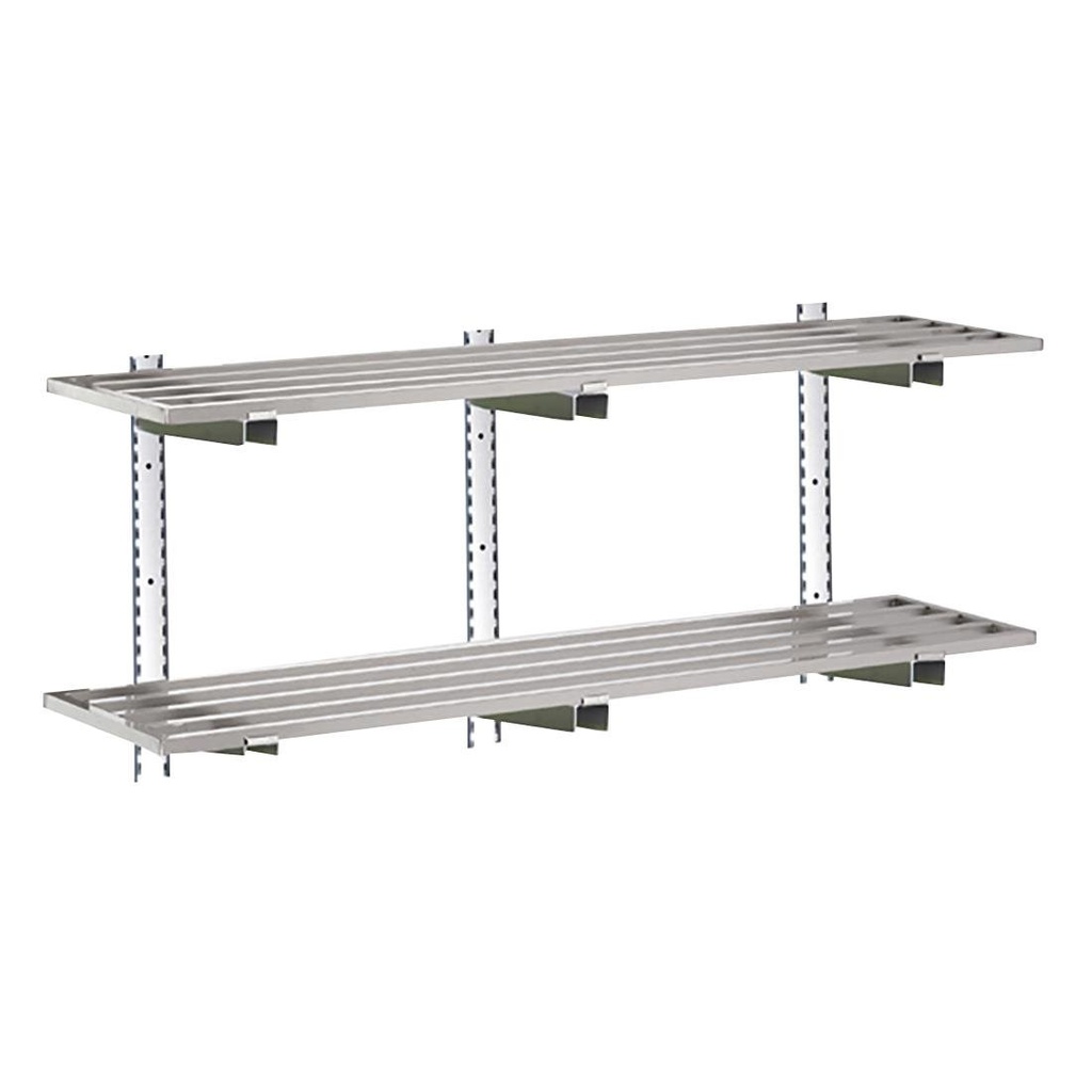 Gastro-M Compleet wandrek 2 niveaus 180x40cm - volledige montageset (excl. schroeven)