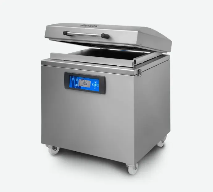 Vacuummachine Henkovac Mobile M6, roestvrijstalen deksel & vlak werkoppervlak