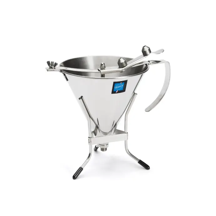 Roestvrijstalen doseertrechter KWIK PRO 1,5 L met standaard - De Buyer