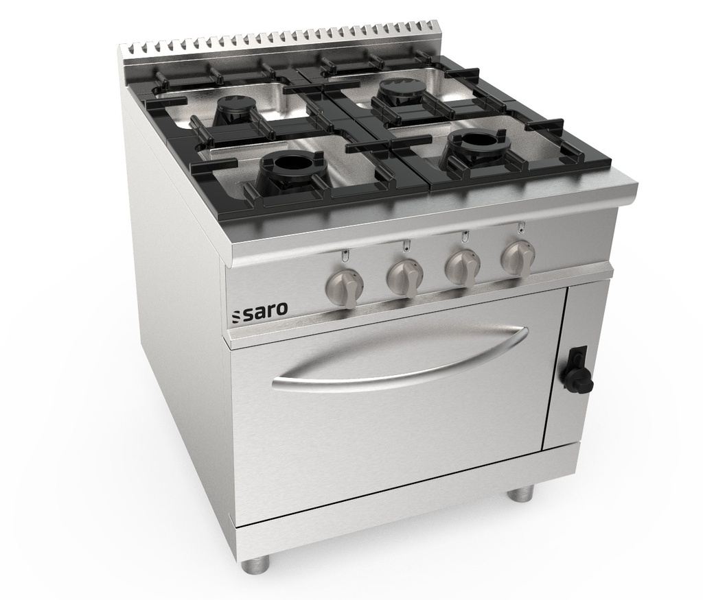 Saro Gasfornuis + gasoven 4 pits LQ - model LQ / CUG4NG 423-8015