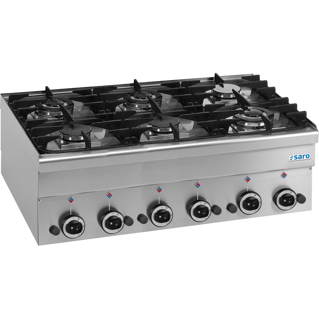 Saro Gasfornuis 6 Branders Tafel 600 Line  G6S6 504-1025