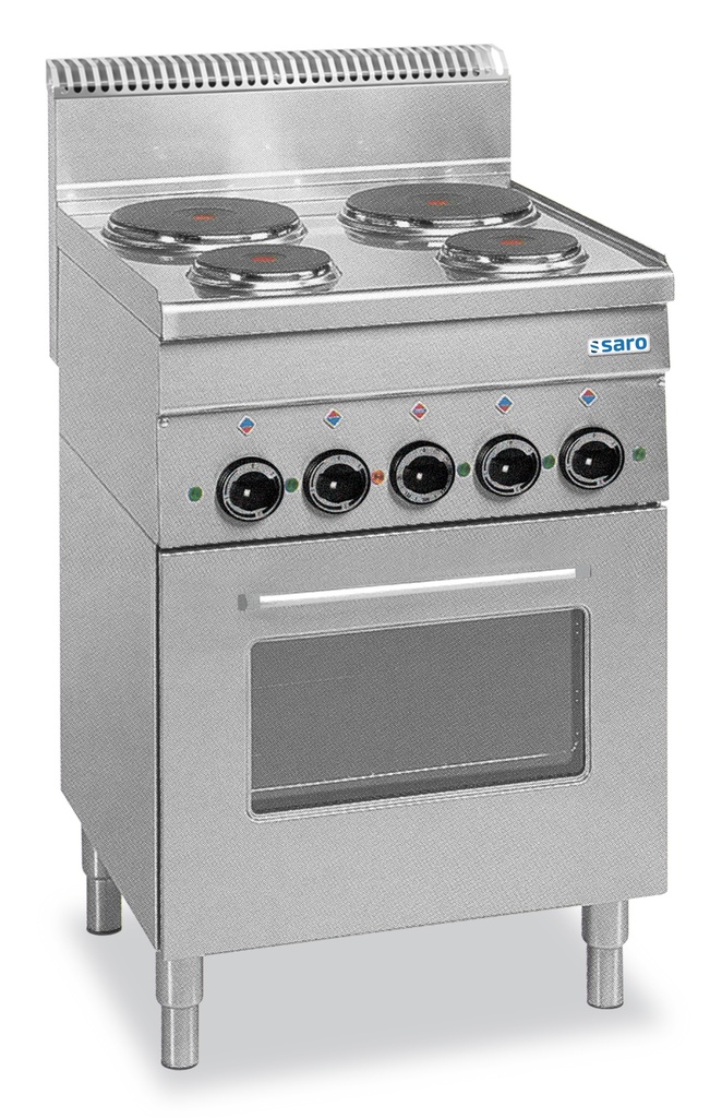 Saro elektrisch fornuis 4zones+grill+heteluchtoven,E4F6 504-1050
