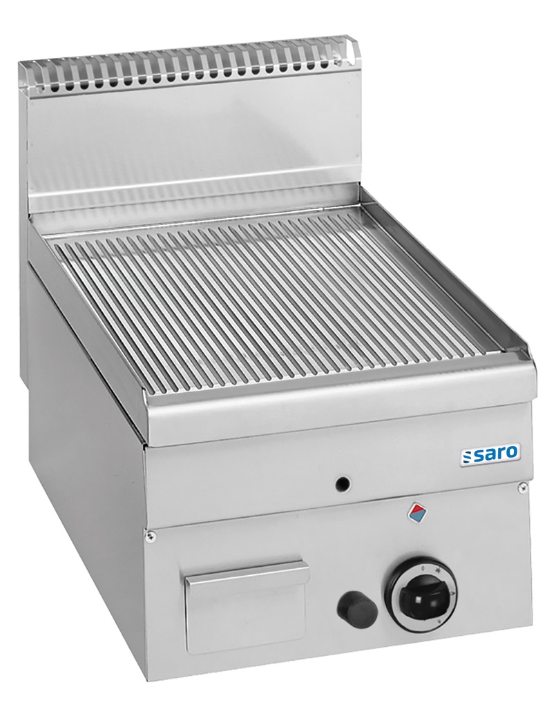 Saro Gas Grillplaat Geribbeld, 400x600,GFT46R 504-1130