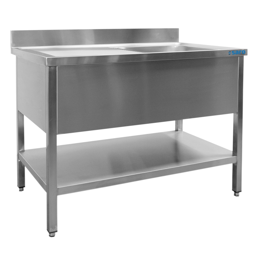 Saro spoeltafel, 1 wasbak,gecentreerd - B 1800 xD 600mm 600-2525R