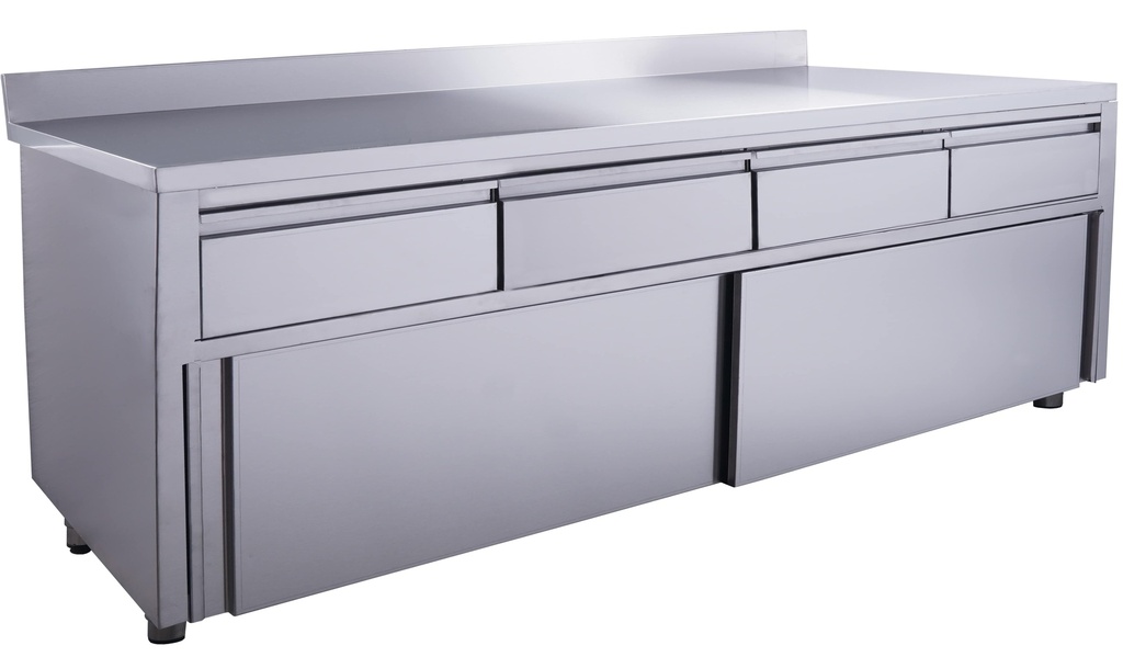 Saro Schuifdeurkast, 4 lades.1800X700mm +Opstaande rand 700-2320