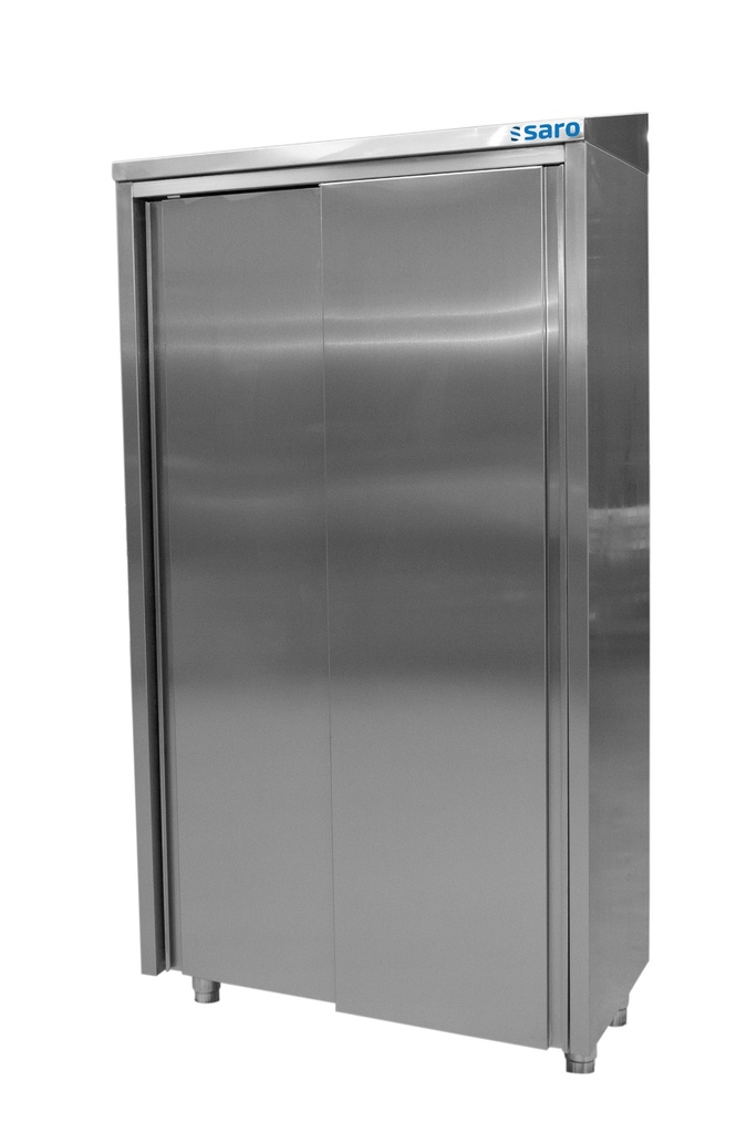 Saro Hoge kast RVS, 3 schappen + 2 schuifdeuren,1000 mm 700-4010