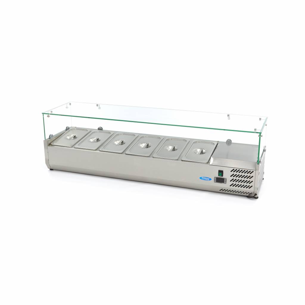 Maxima Opzetkoelvitrine - 150 cm - 6 x 1/3 GN Bakken 09400326