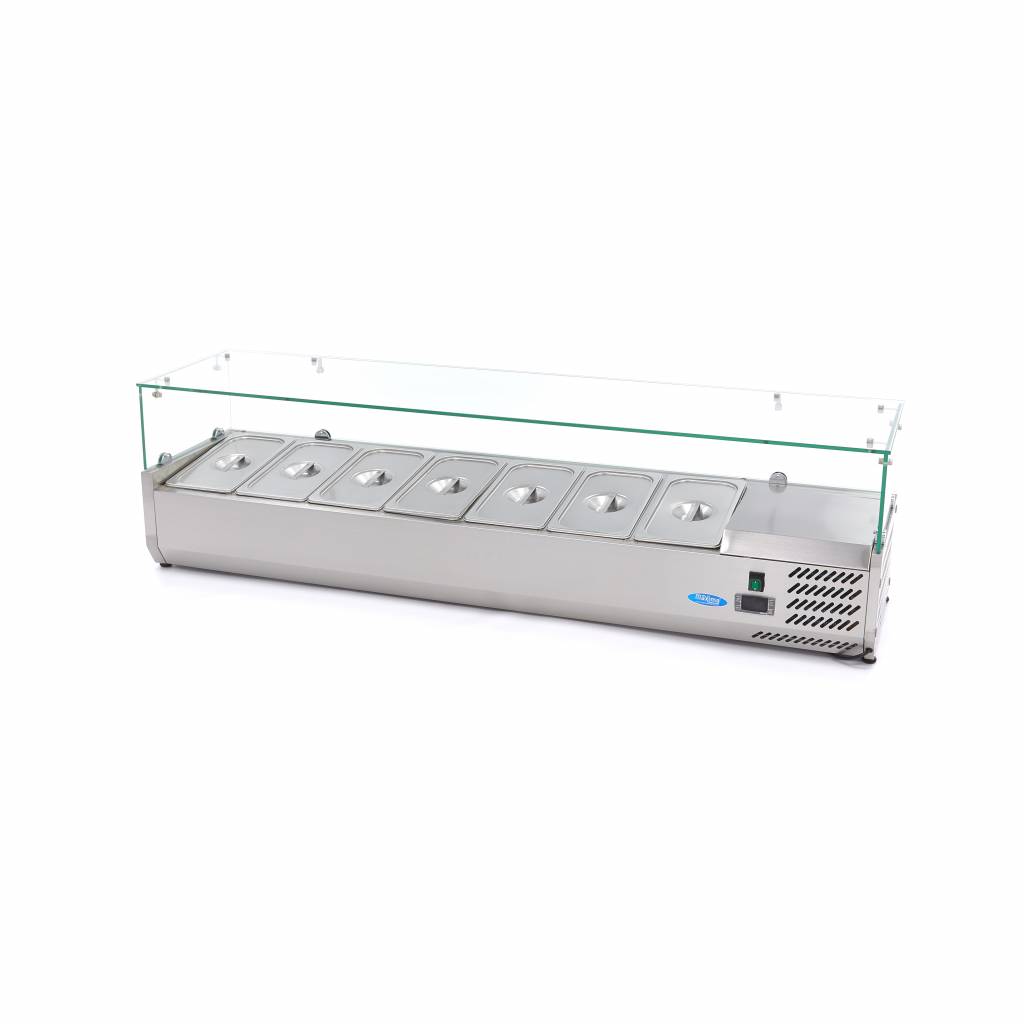 Maxima Opzetkoelvitrine - 160 cm - 7 x 1/3 GN Bakken 09400329