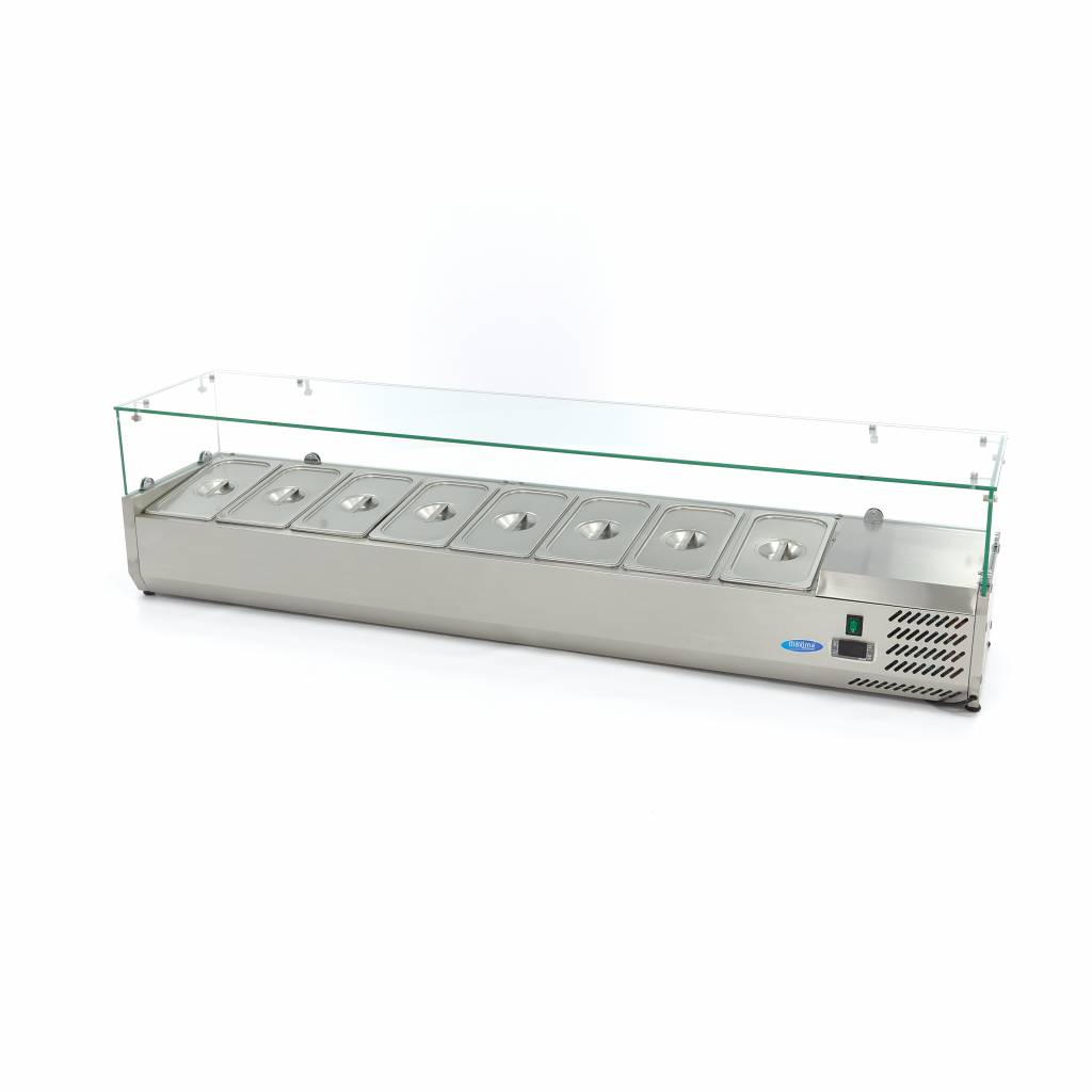 Maxima Opzetkoelvitrine - 180 cm - 8 x 1/3 GN Bakken 09400332